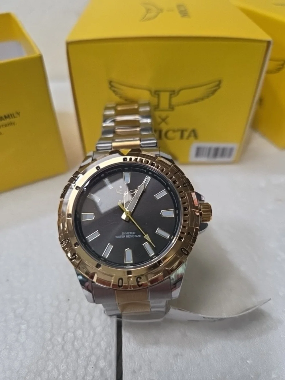 Invicta Two-Tone Men's Dive Watch - Black & Gold Dial 69037